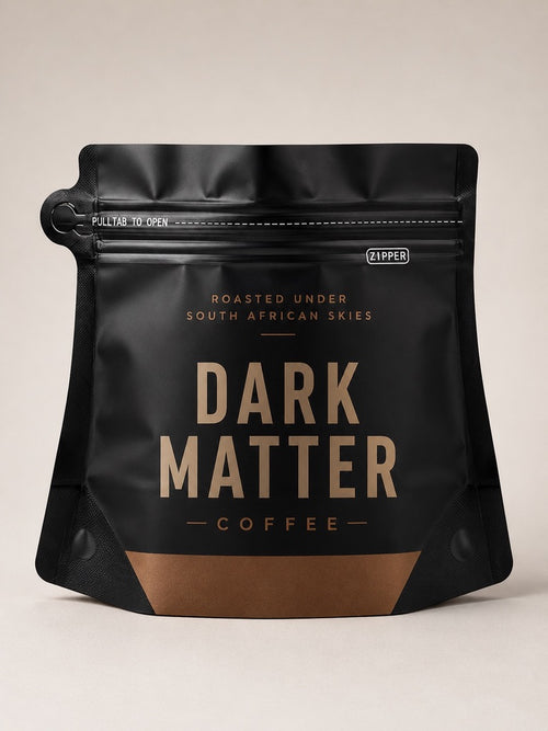 Dark Matter Coffee - Bold typography packaging